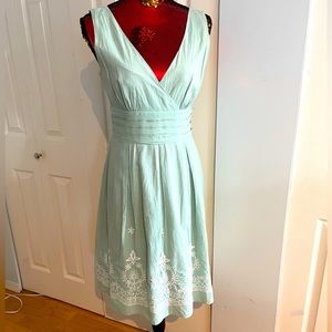 Beautiful light sage green lined and embroidered dress